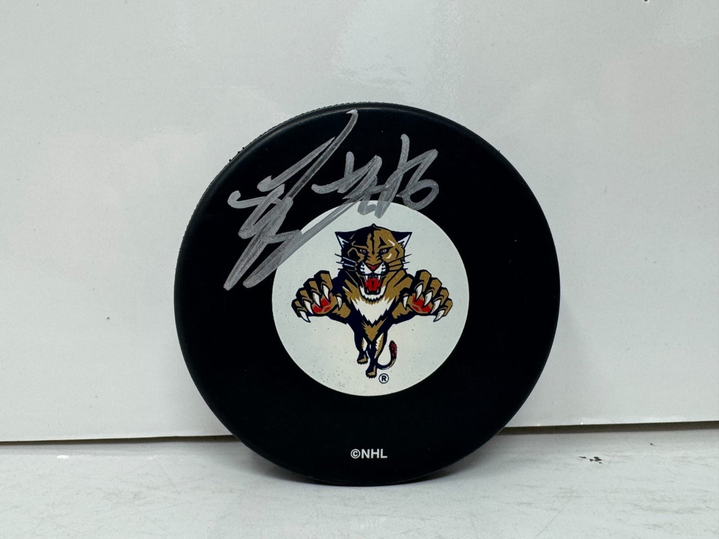 Steve Bernier Florida Panthers Signed NHL Autograph Puck Silver Auto