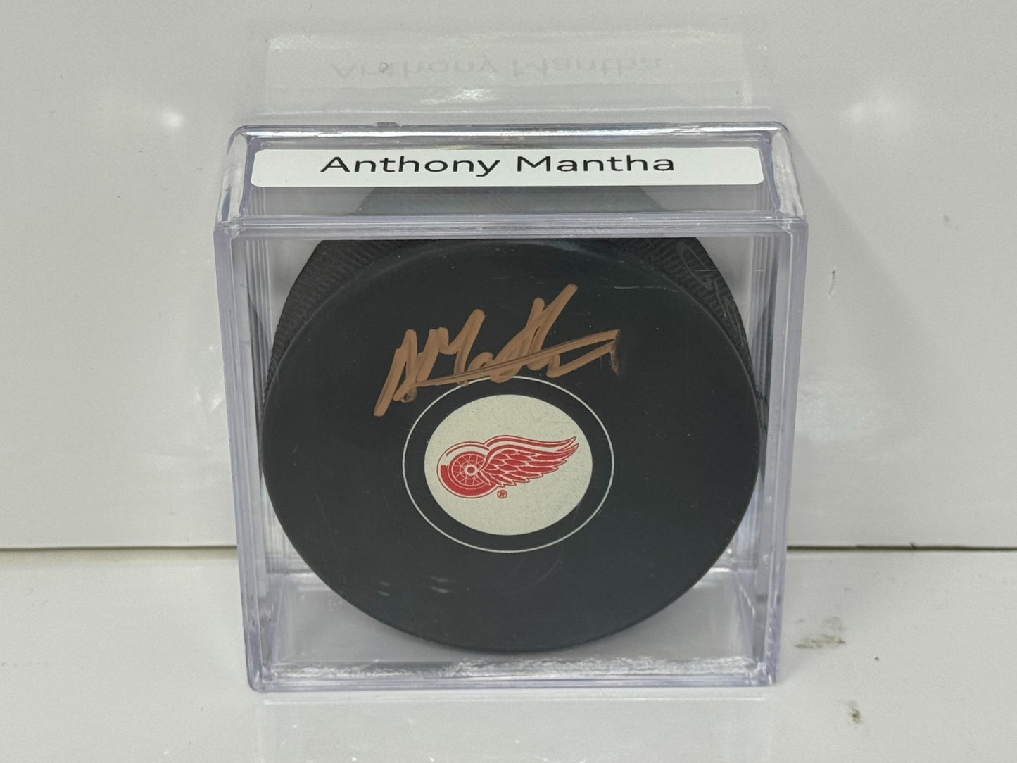 Anthony Mantha Detroit Red Wings Signed NHL Autograph Puck Gold Auto