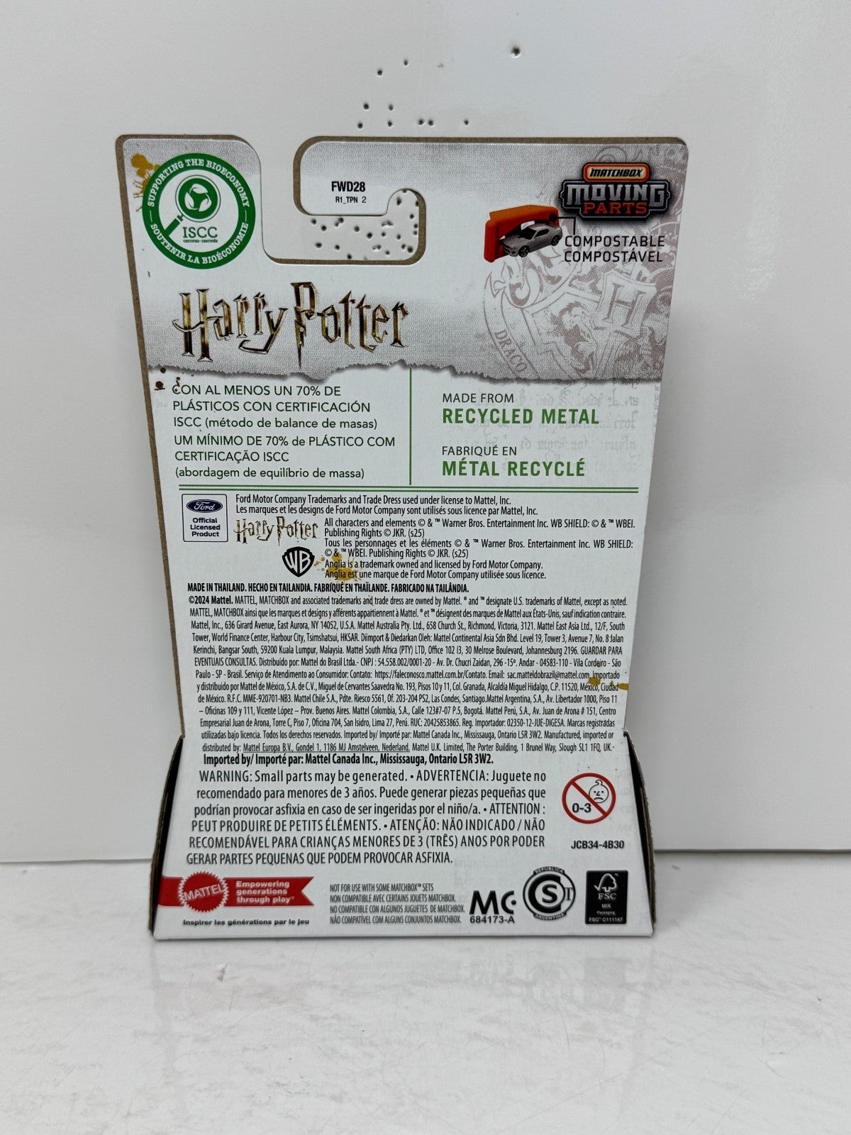 Matchbox Moving Parts Harry Potter 1962 Ford Anglia 1:64 Diecast