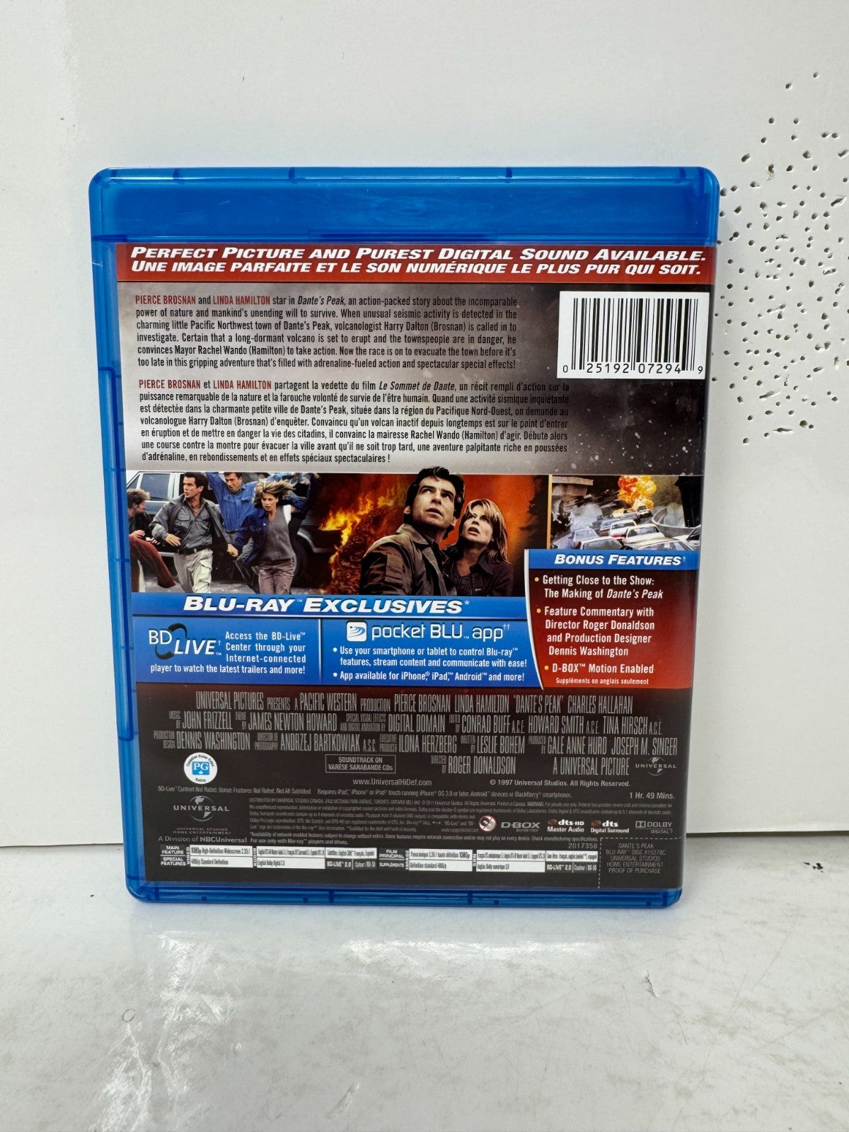 Dante's Peak (Blu-ray) Pierce Brosnan Thriller Good Condition!!!