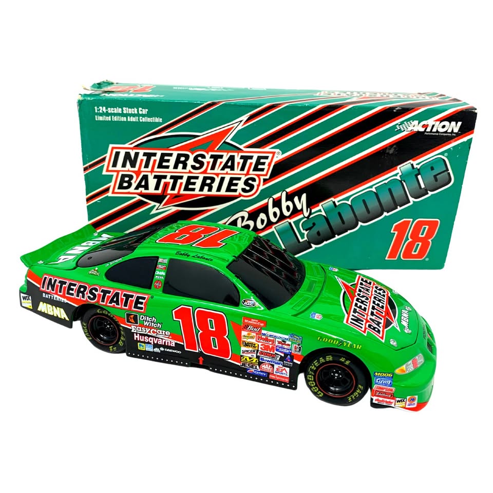 Action Nascar #18 Interstate Batteries Bobby Labonte 1:24 Diecast BANK & Figure