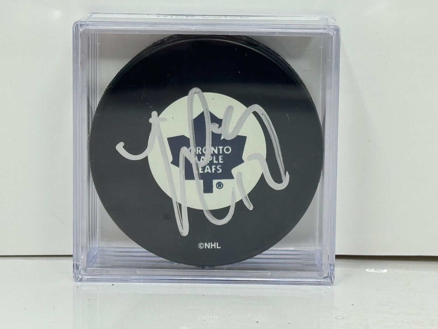 Rick Vaive Toronto Maple Leafs Signed NHL Autograph Puck Silver Auto
