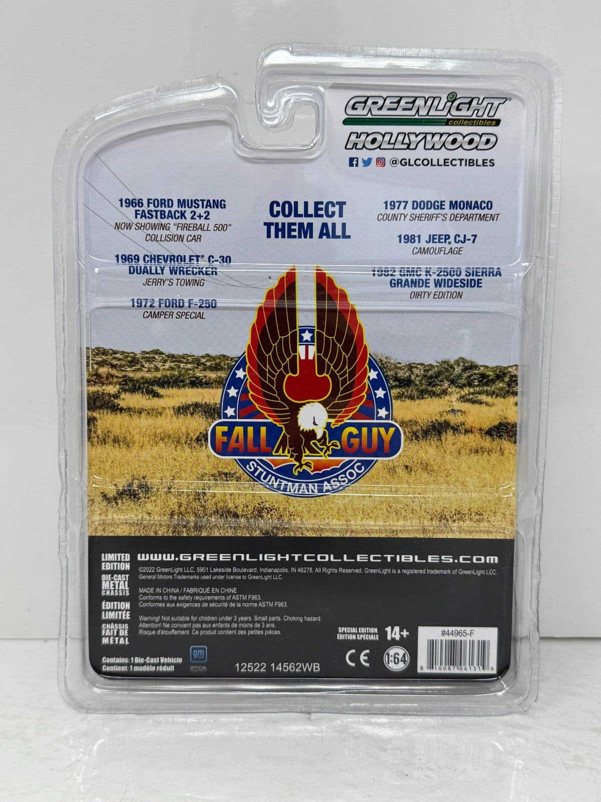 Greenlight Hollywood 1982 GMC K-2500 Fall Guy Stuntman Assoc 1:64 Diecast Dirty