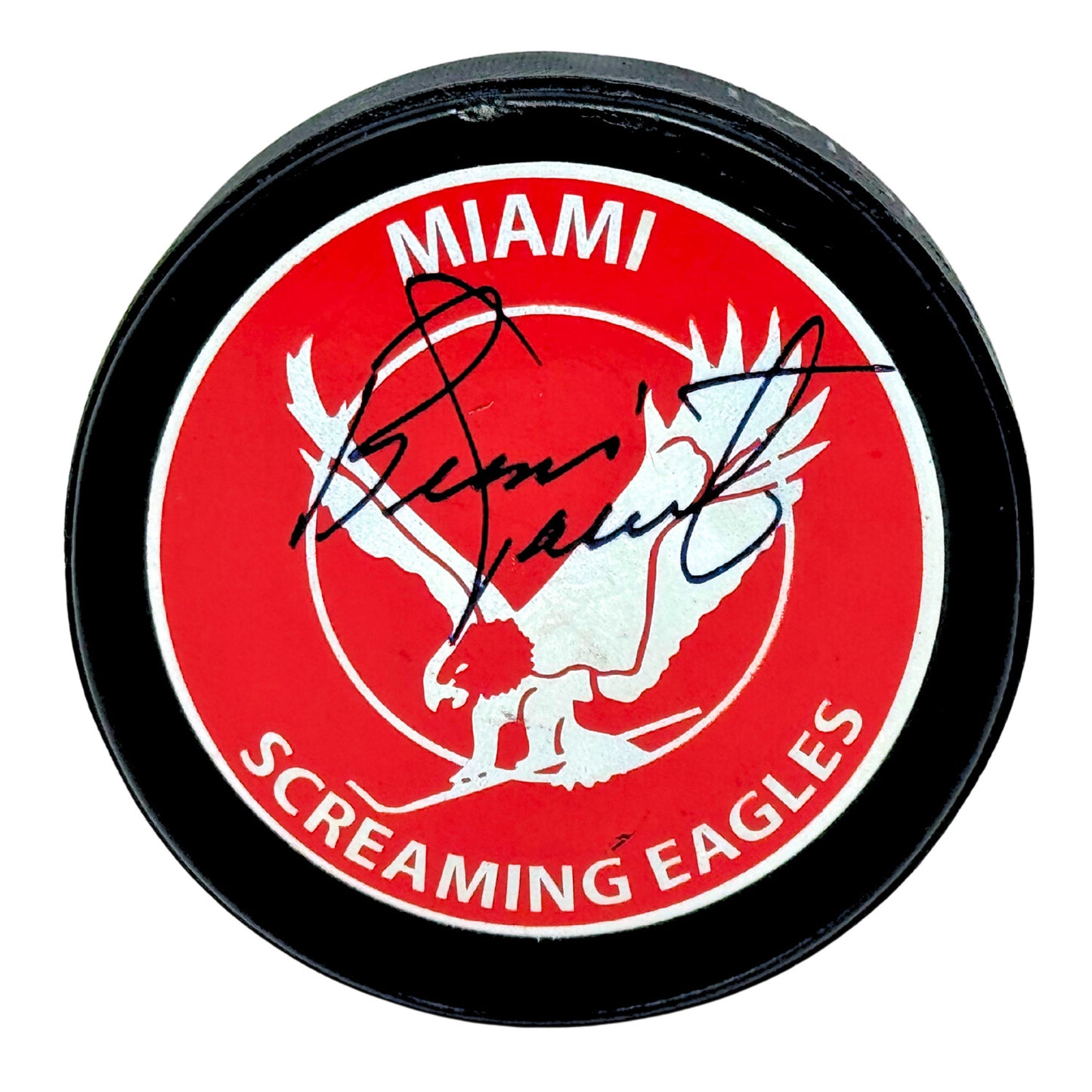 Bernie Parent Miami Screaming Eagles Signed NHL Autograph Puck Auto