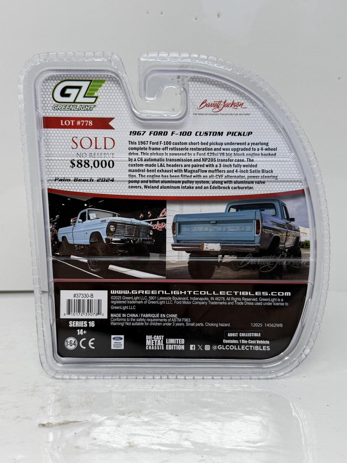 Greenlight Barrett-Jackson 1967 Ford F-100 Custom Pickup 1:64 Diecast