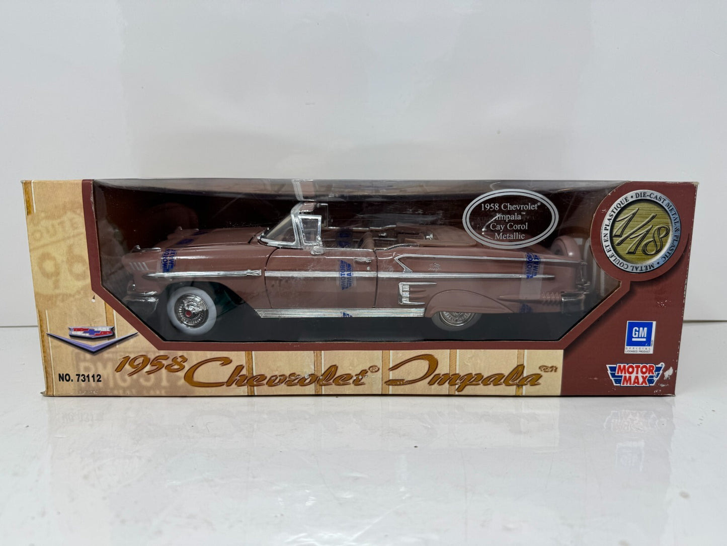 Motormax 1958 Chevrolet Impala Cay Corol Metallic 1:18 Diecast