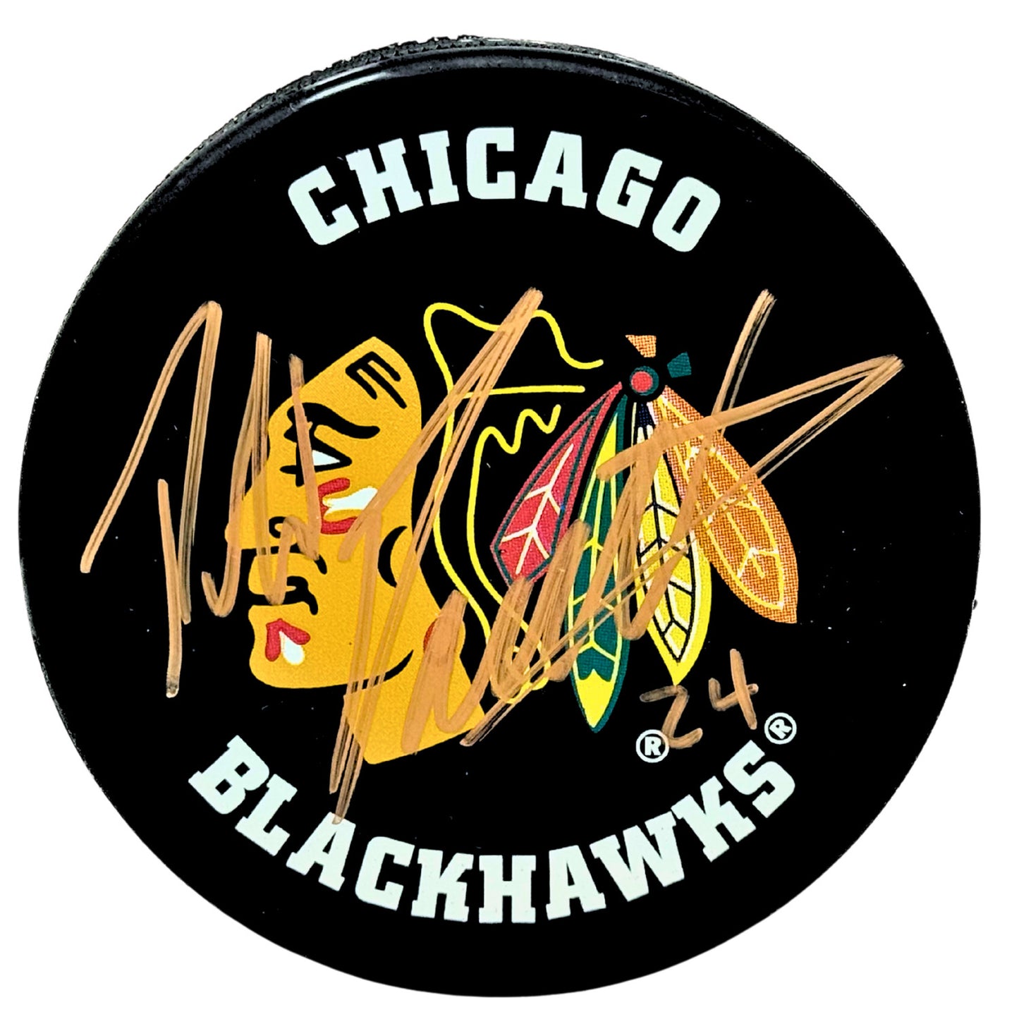 Phillip Danault Chicago Blackhawks Signed NHL Autograph Puck Gold Auto