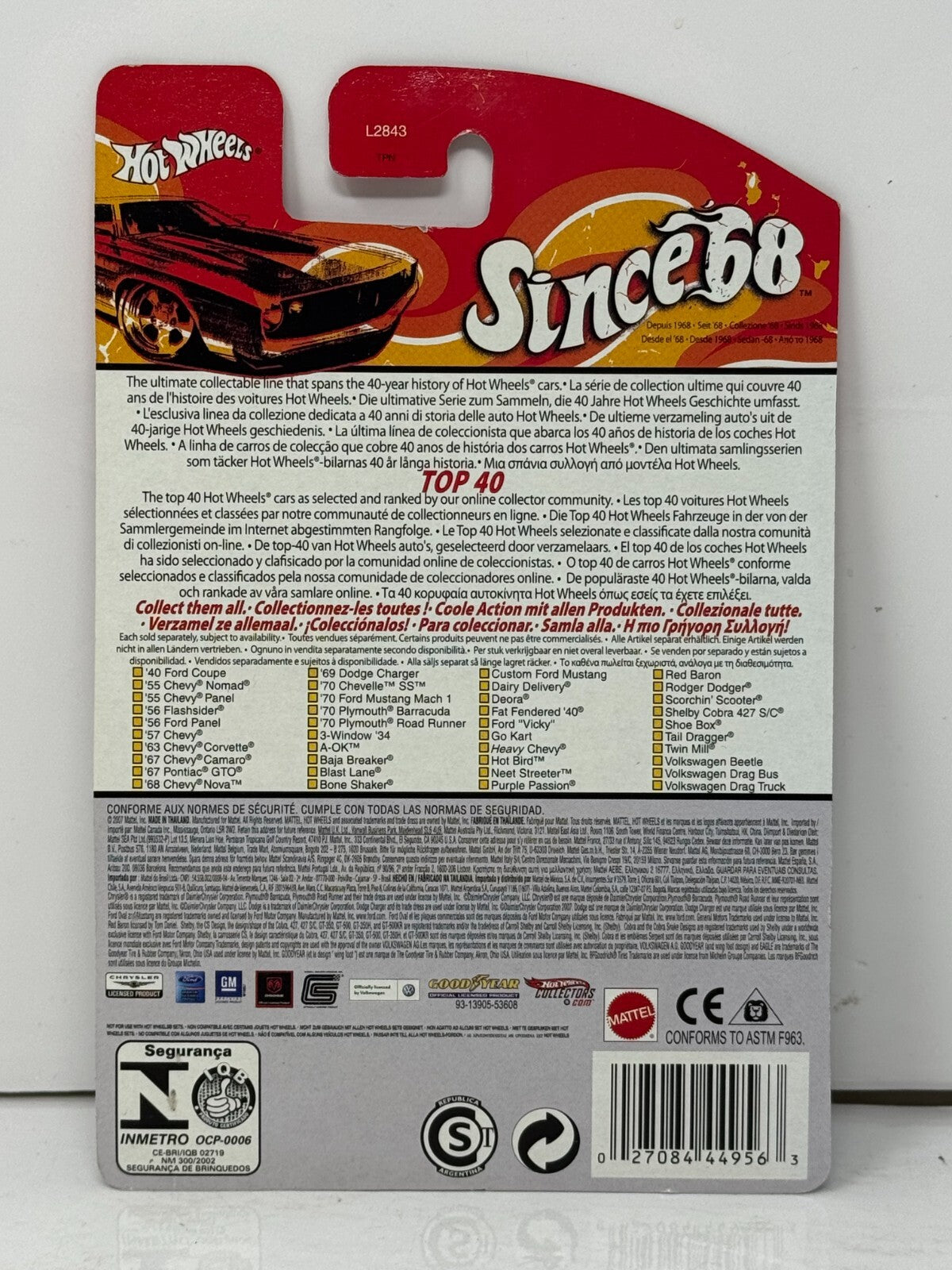 Hot Wheels Since '68 Top 40 Hot Bird Muscle Car 1:64 Diecast