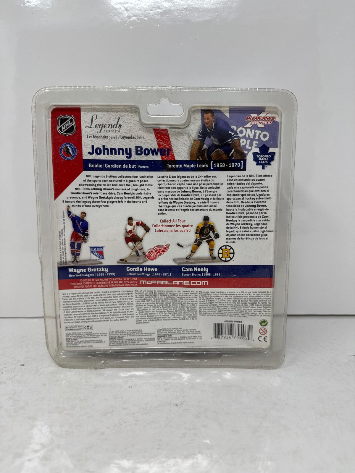 McFarlane NHL Legends Series 6 Johnny Bower Toronto Maple Leafs Action Figure