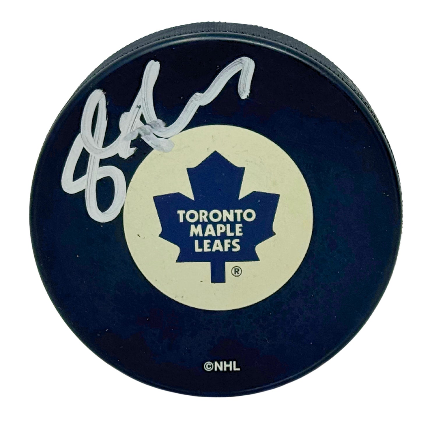 Steve Thomas Toronto Maple Leafs Signed NHL Autograph Puck Silver Auto