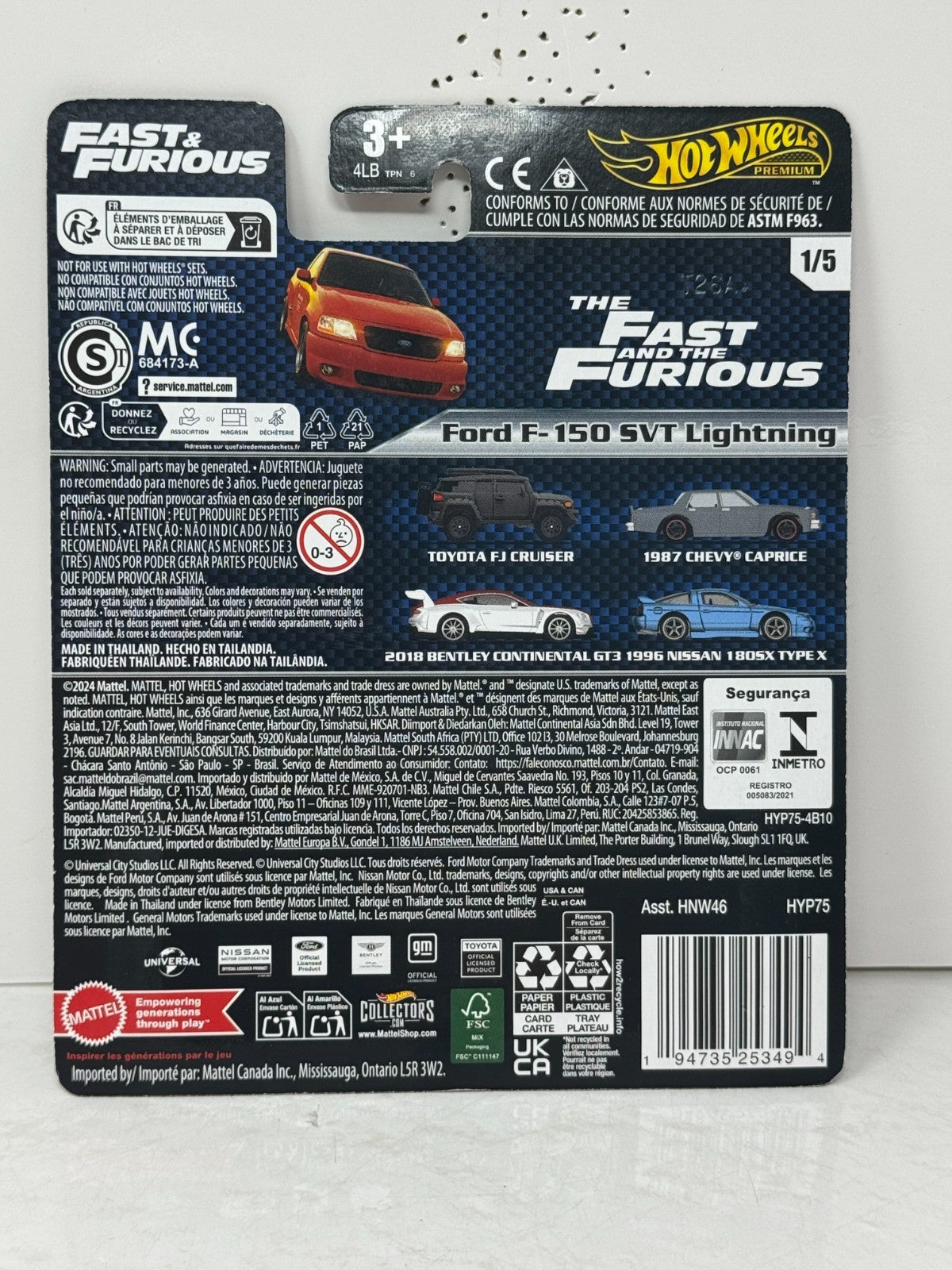 Hot Wheels Premium Fast & Furious Ford F-150 SVT Lightning 1:64 Diecast