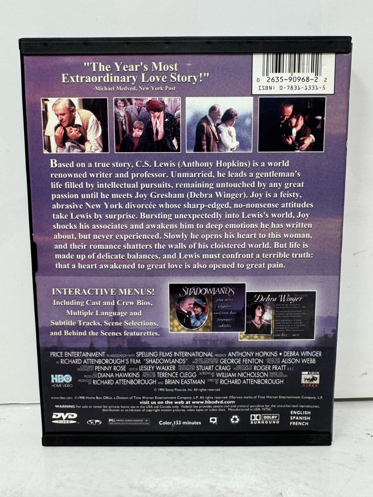 Shadowlands (DVD) Romance Good Condition!!!