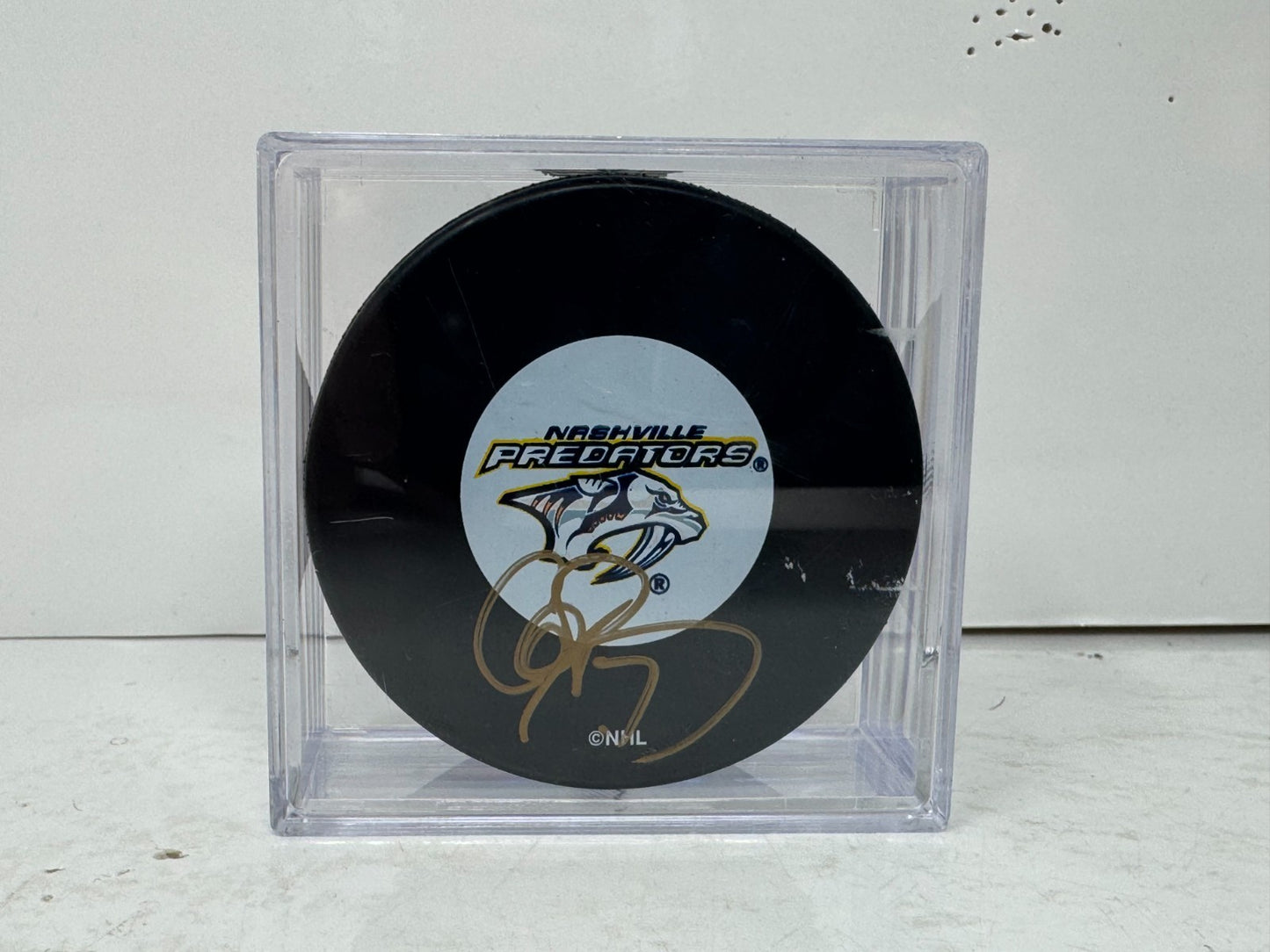 Cliff Ronning Nashville Predators Signed NHL Autograph Puck Gold Auto