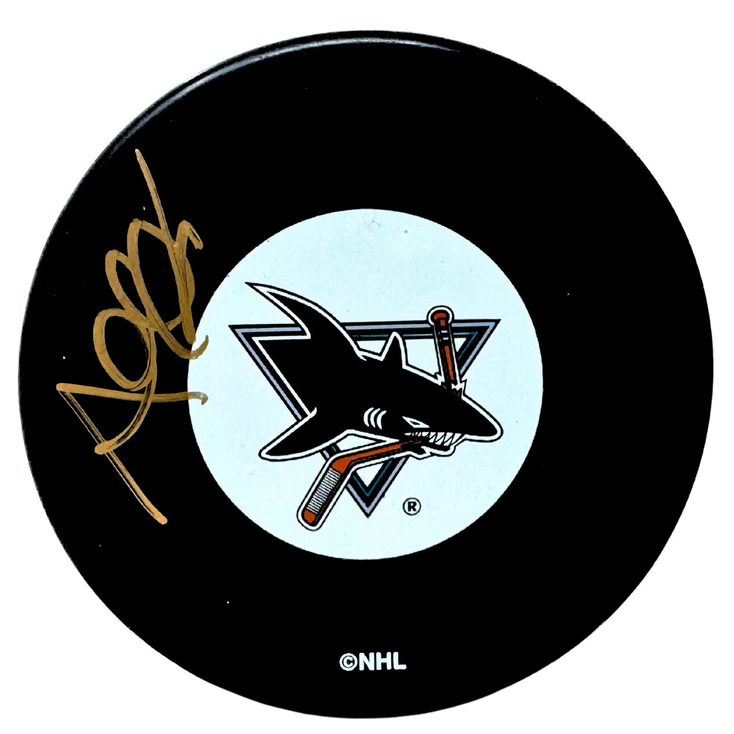 Al Iafrate San Jose Sharks Signed NHL Autograph Puck Gold Auto