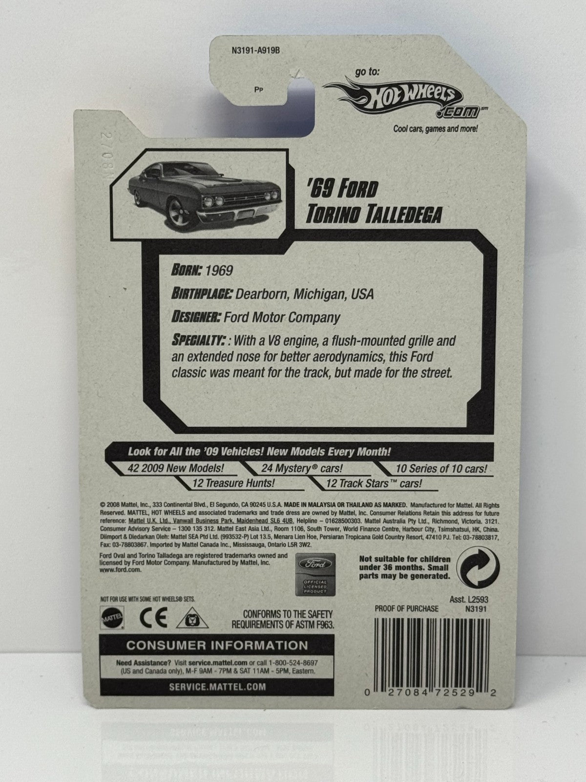 Hot Wheels New Models 1969 Ford Torino Talladega 1:64 Diecast Factory Sealed
