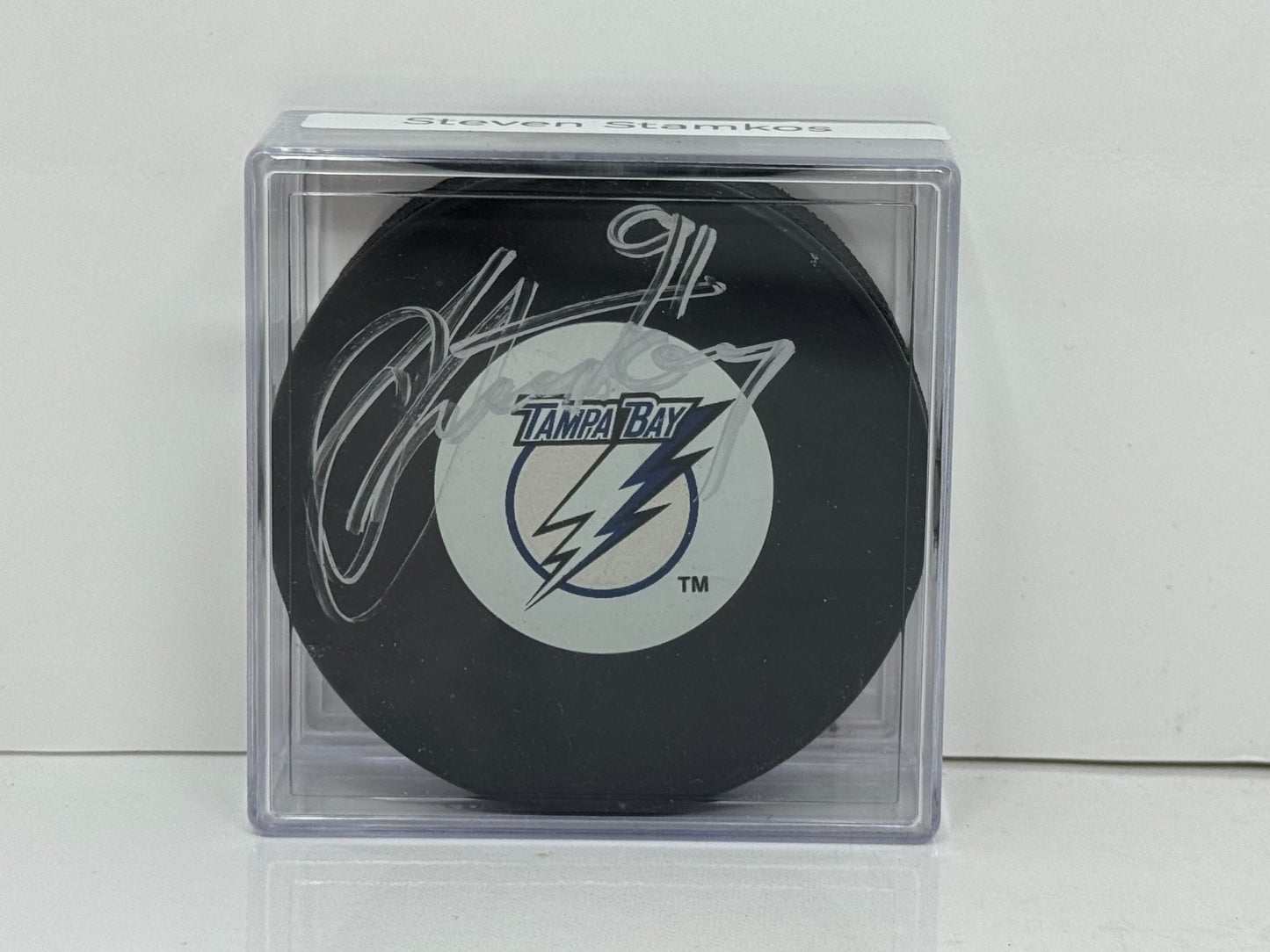 Steven Stamkos Tampa Bay Lightning Signed NHL Autograph Puck Silver Auto