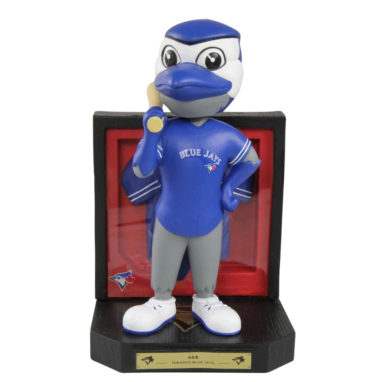 FOCO MLB Toronto Blue Jays Ace Mascot Framed Jersey Mascot Bobblehead