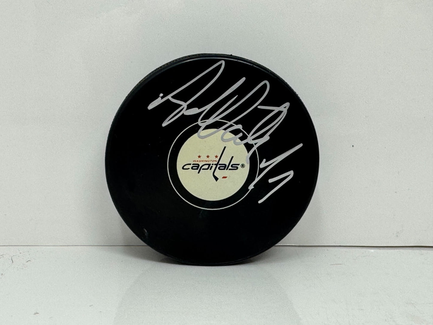Adam Oates Washington Capitals Signed NHL Autograph Puck Silver Auto
