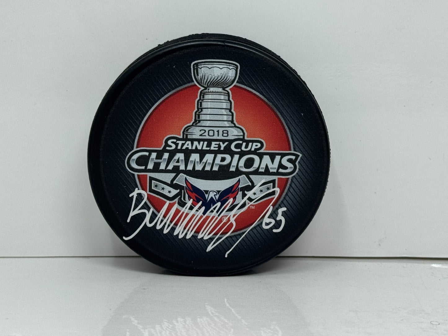 Andre Burakovsky Washington Capitals Signed NHL Autograph Puck Silver Auto