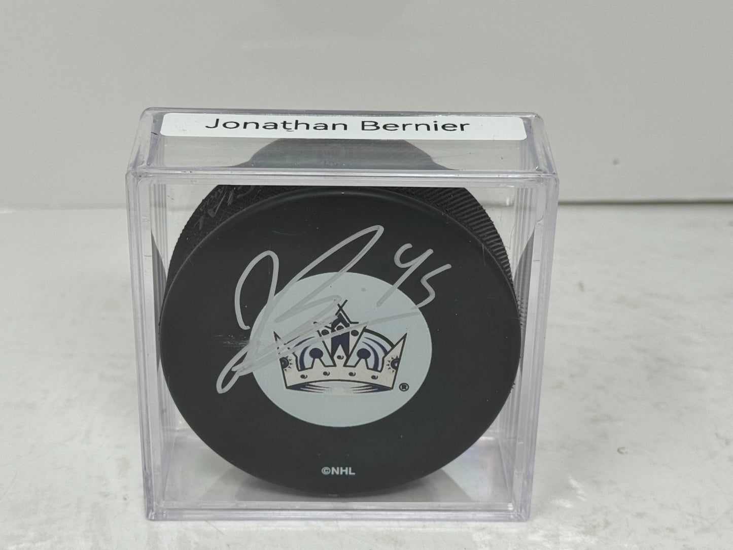 Jonathan Bernier Los Angeles Kings Signed NHL Autograph Puck Silver Auto