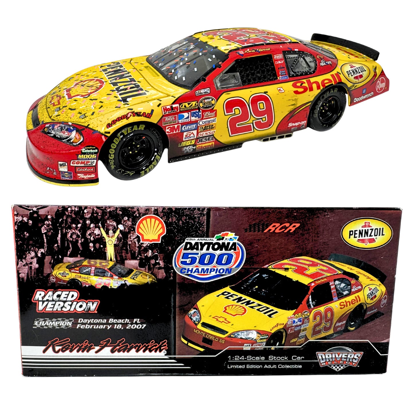 Motorsports Authentics Nascar #29 Kevin Harvick Daytona Raced Win 1:24 Diecast