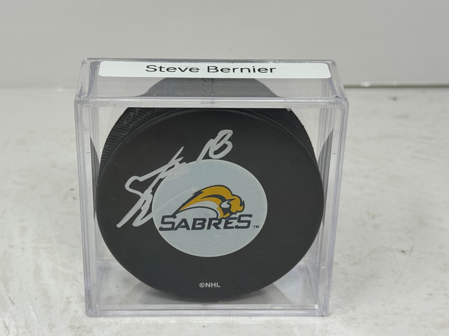 Steve Bernier Buffalo Sabres Signed NHL Autograph Puck Silver Auto