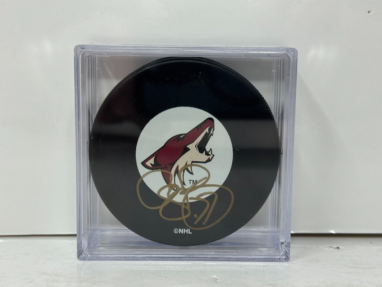 Cliff Ronning Phoenix Coyotes Signed NHL Autograph Puck Gold Auto