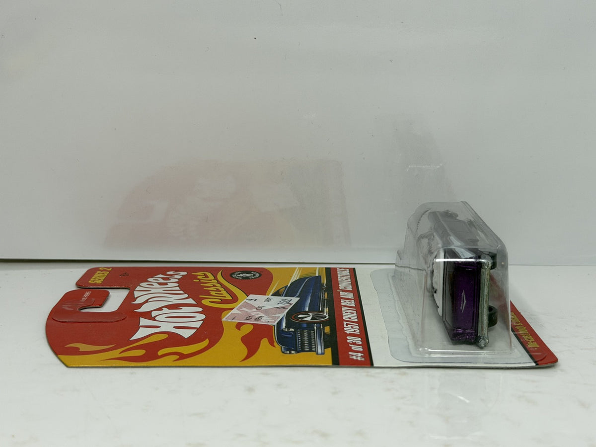 Hot Wheels Classics Series 2 1957 Chevy Bel Air Convertible 1:64 Diecast Purple