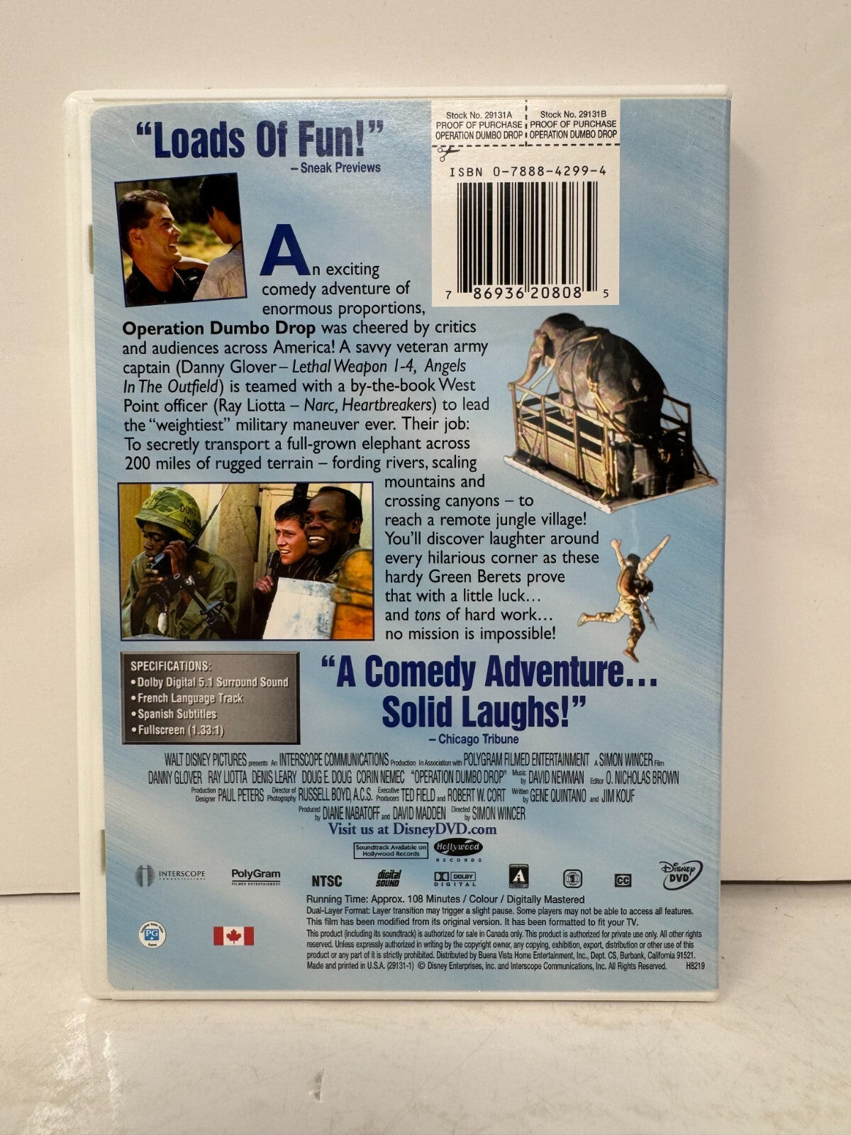 Operation Dumbo Drop (DVD) Disney Live Action Good Condition!!!