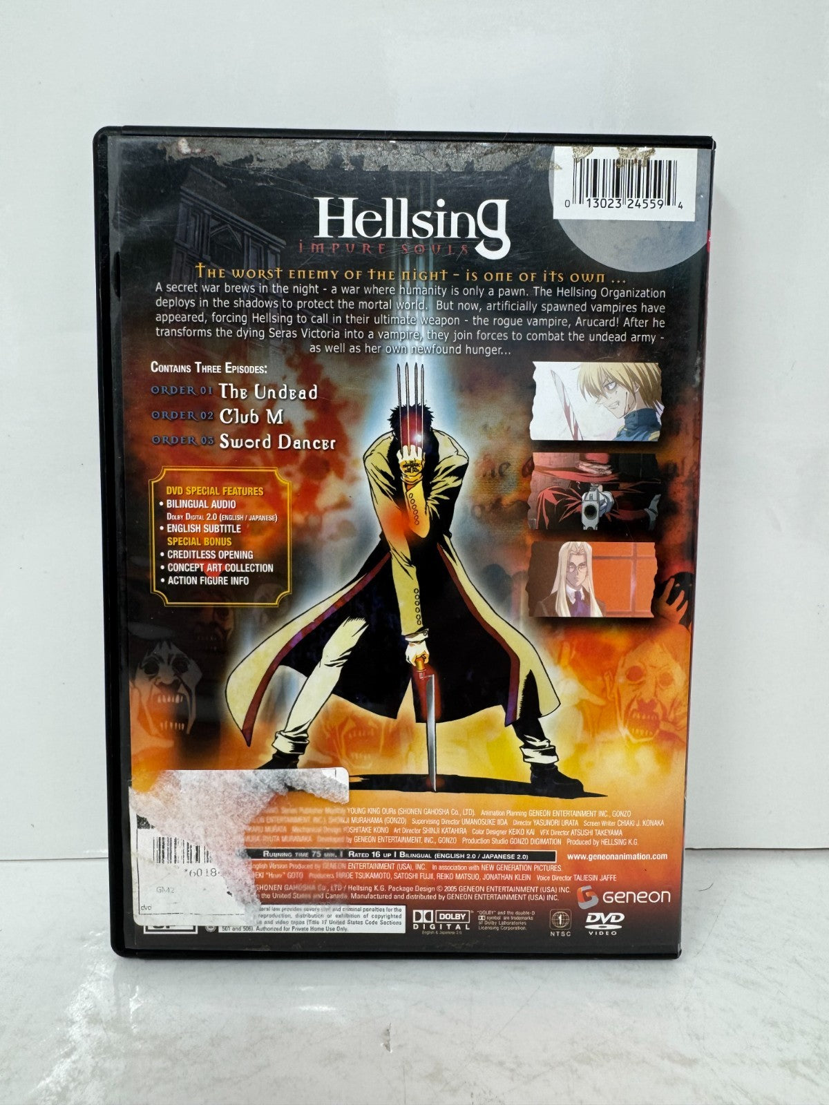 Hellsing: Impure Souls (DVD) Anime Good Condition!!!