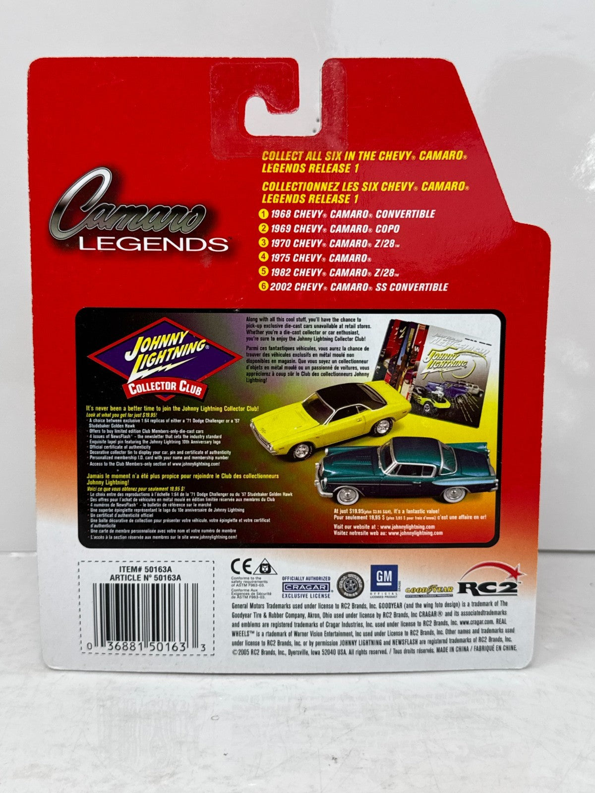 Johnny Lightning Camaro Legends 1969 Chevy Camaro COPO 1:64 Diecast