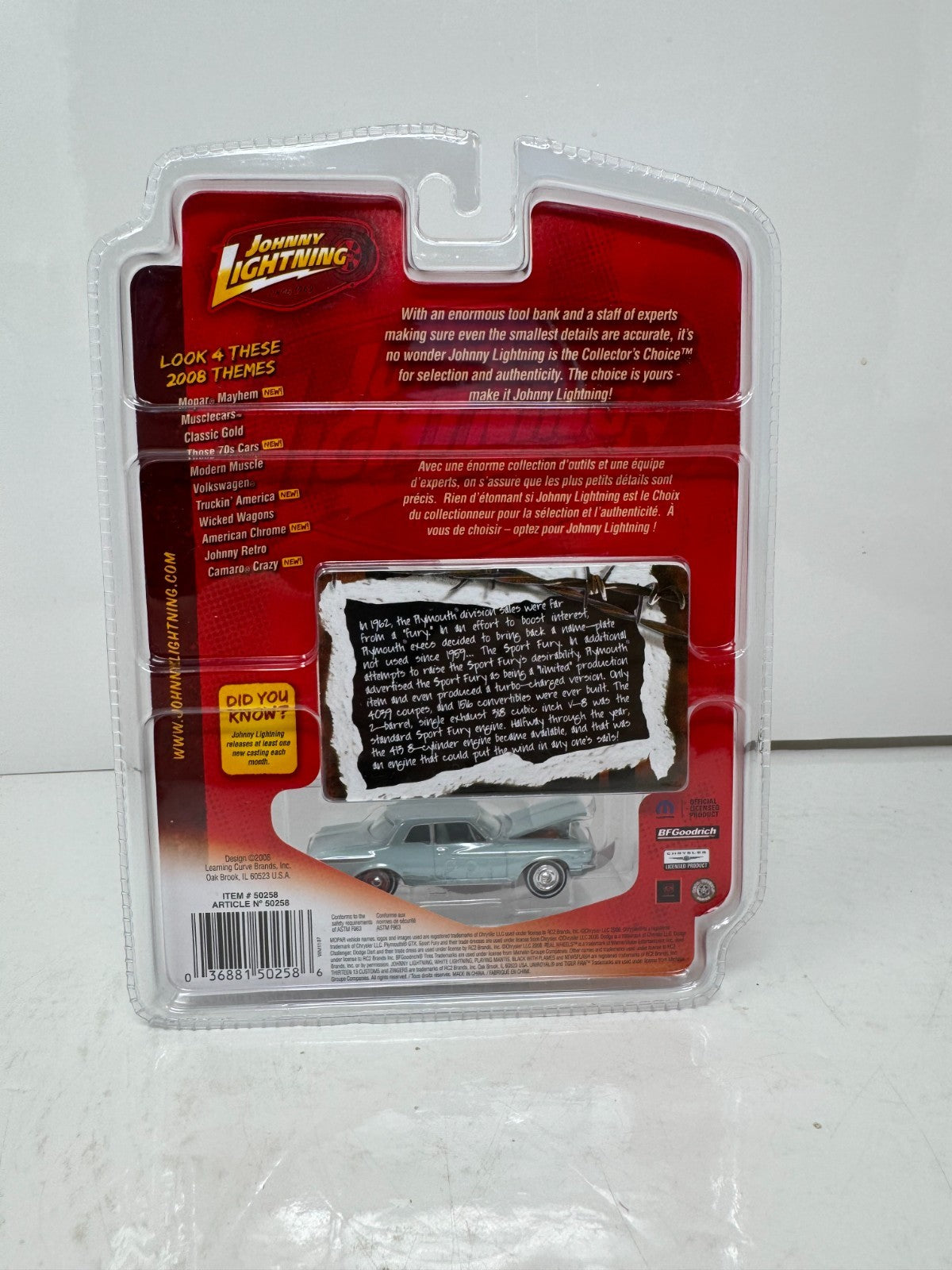 Johnny Lightning Mopar Mayhem 1962 Plymouth Sport Fury 1:64 Diecast