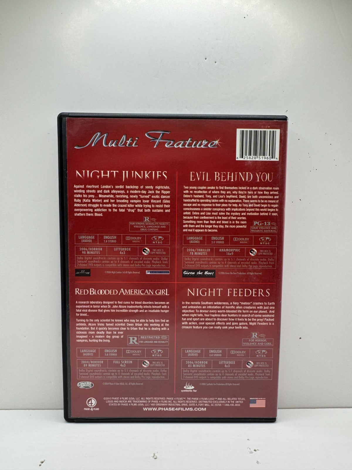 Night Junkies / Evil Behind You / Red Blooded American Girl / Night Feeders DVD