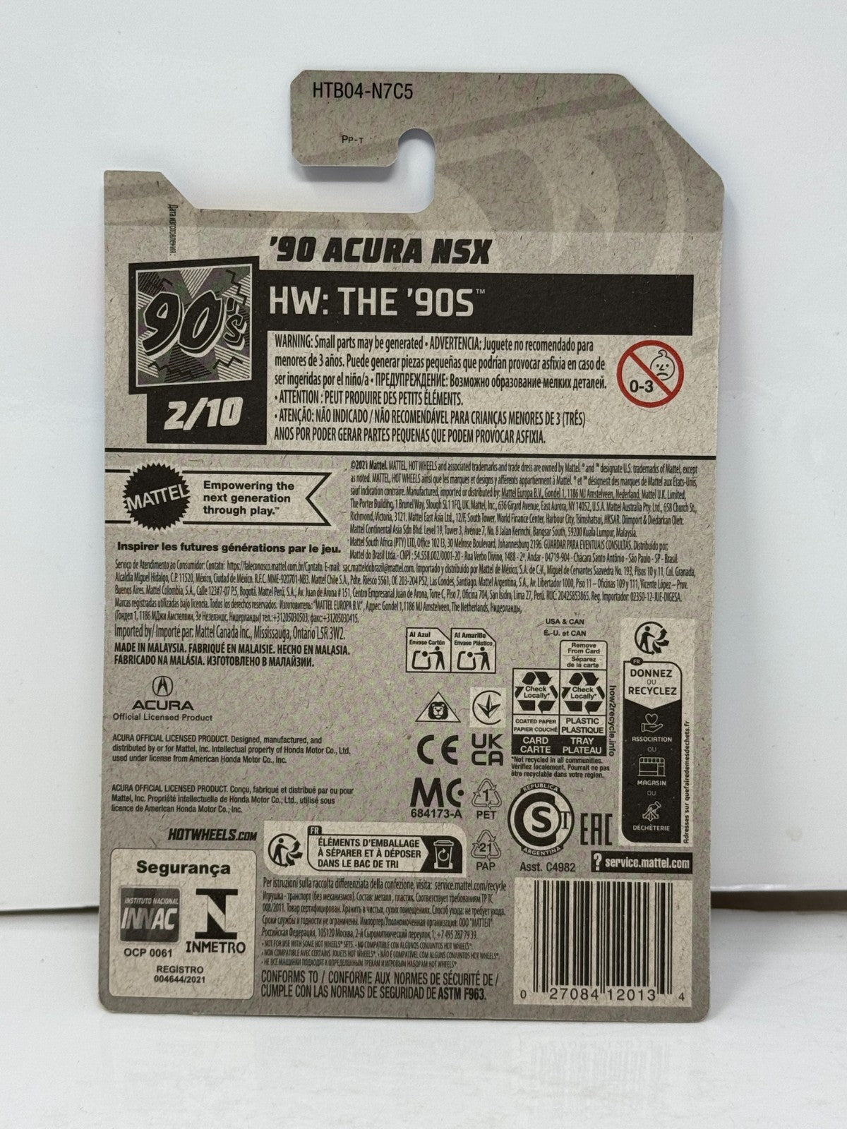 Hot Wheels HW The '90s 1990 Acura NSX JDM 1:64 Diecast