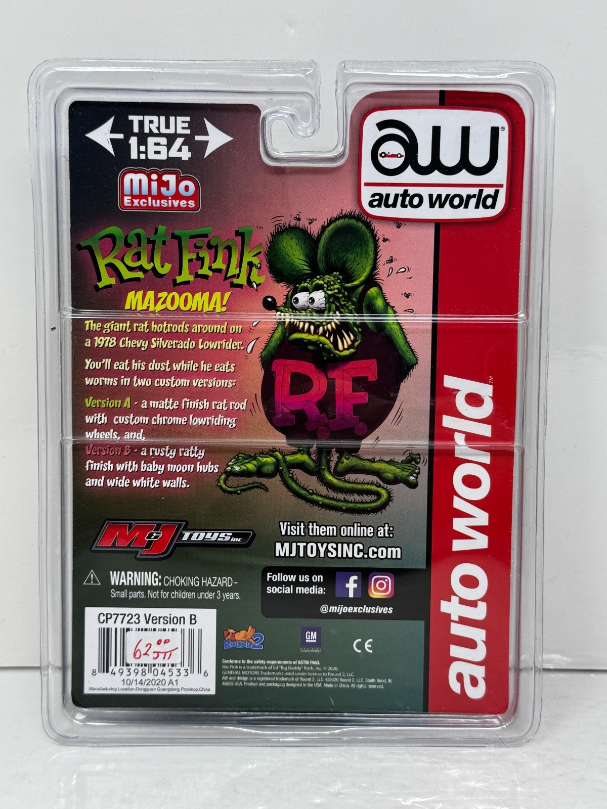 Auto World Rat Fink 1978 Chevrolet Cheyenne 10 Rat Rod Weathered 1:64 Diecast