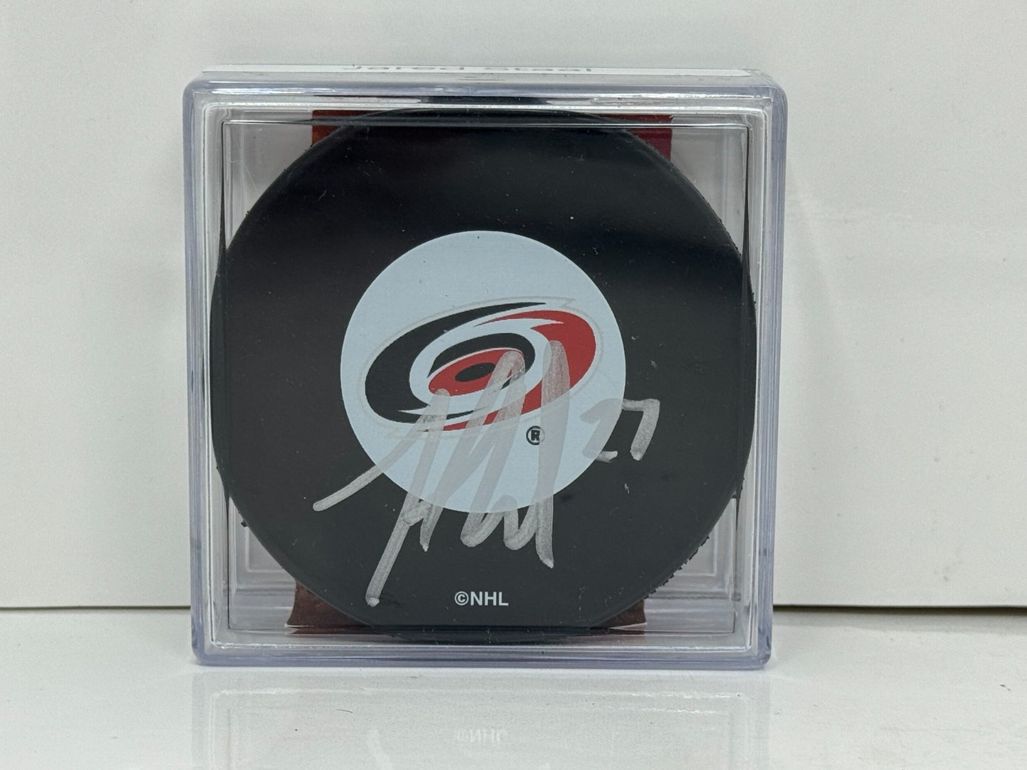 Jared Staal Carolina Hurricanes Signed NHL Autograph Puck Silver Auto COA TNT