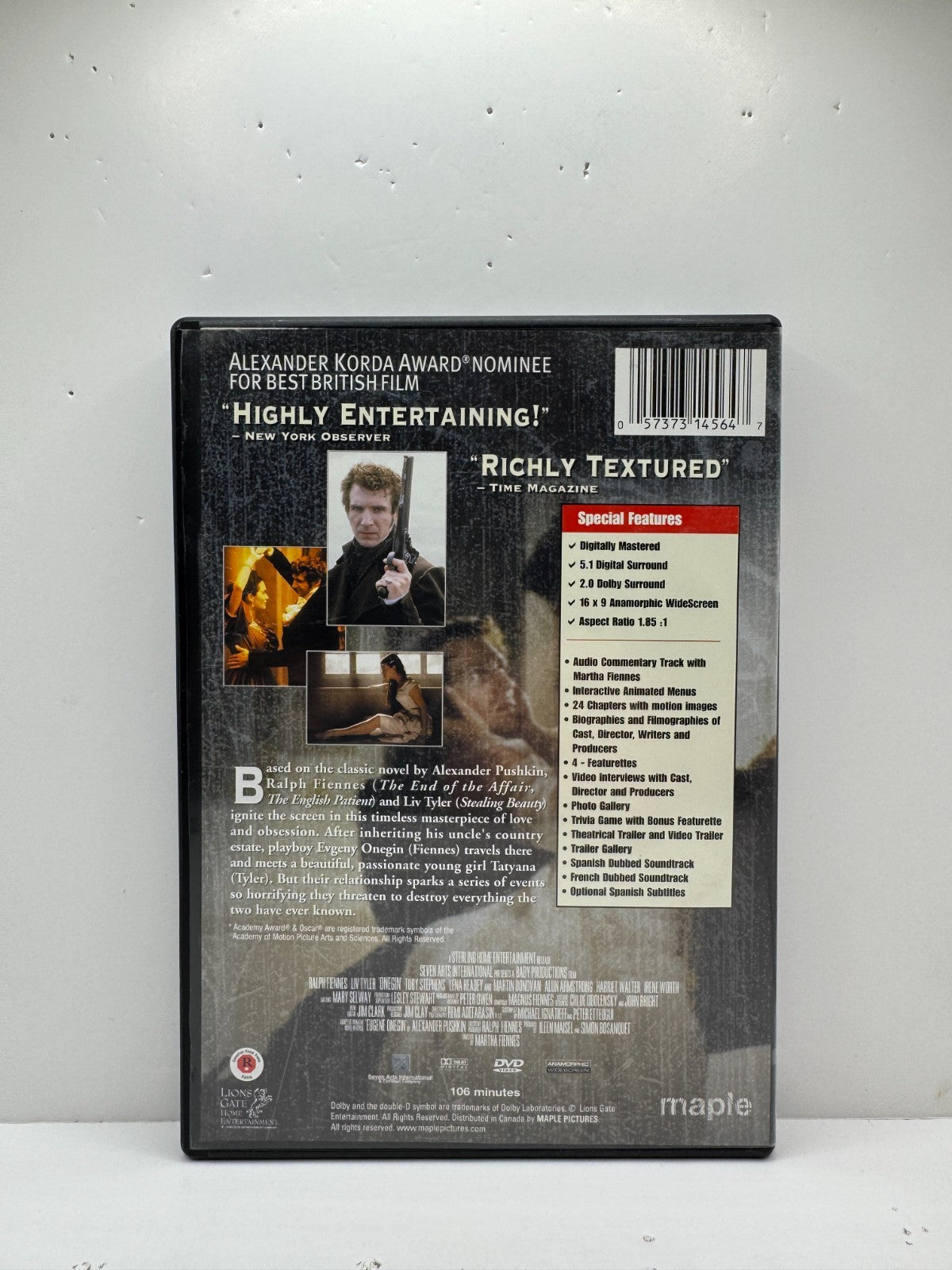 Onegin (DVD) Ralph Fiennes Liv Tyler Drama