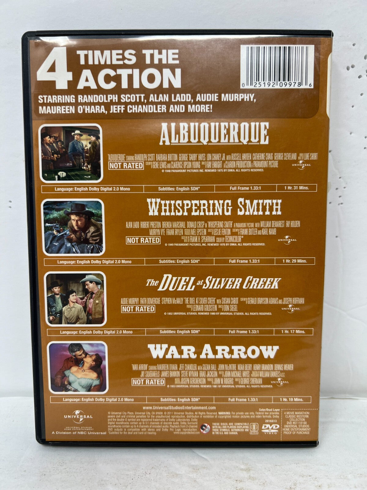 4 Movie Marathon: Classic Western Collection (DVD) Good Condition!!!
