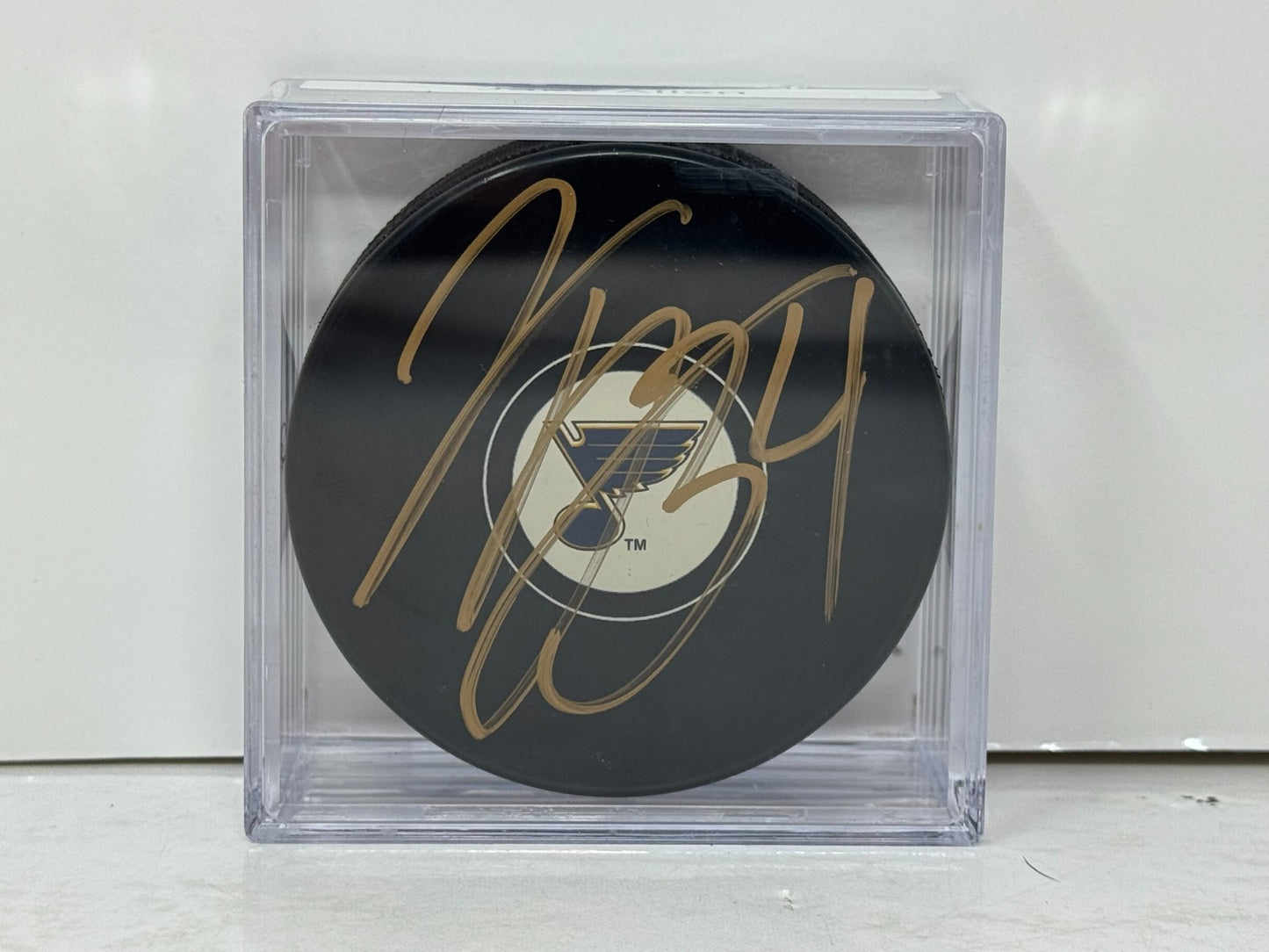 Jake Allen St. Louis Blues Signed NHL Autograph Puck Gold Auto