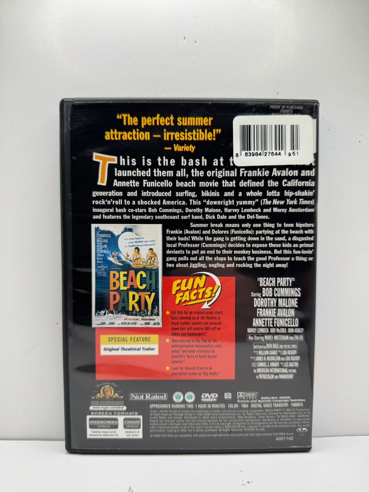 Beach Party (DVD) Frankie Avalon Comedy