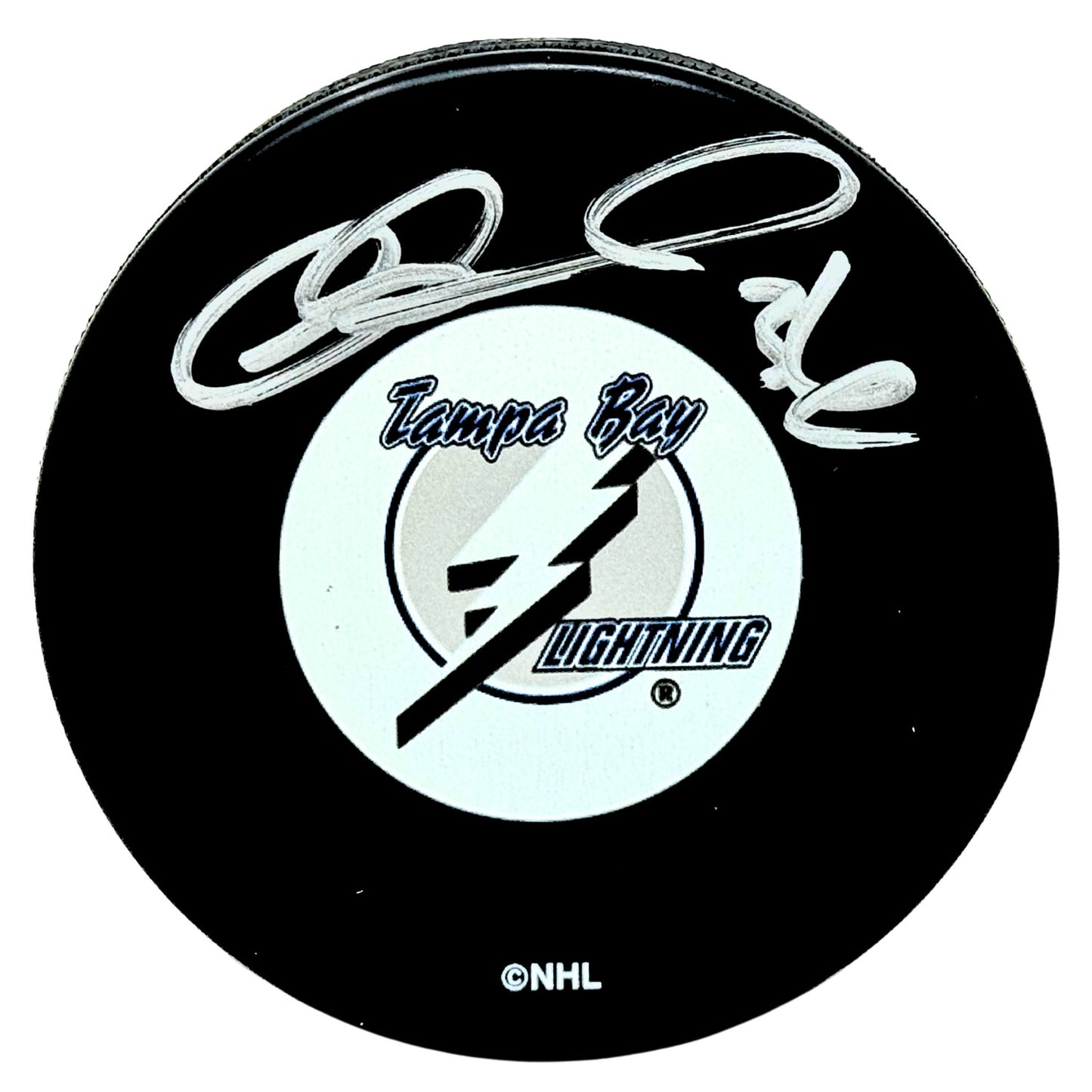 Matthew Barnaby Tampa Bay Lightning Signed NHL Autograph Puck Silver Auto