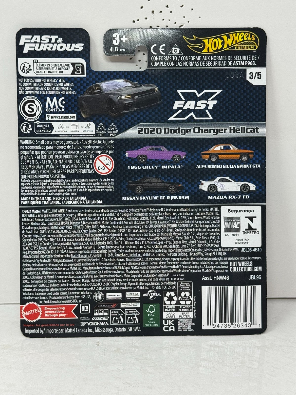 Hot Wheels Premium Fast & Furious 2020 Dodge Charger Hellcat 1:64 Diecast