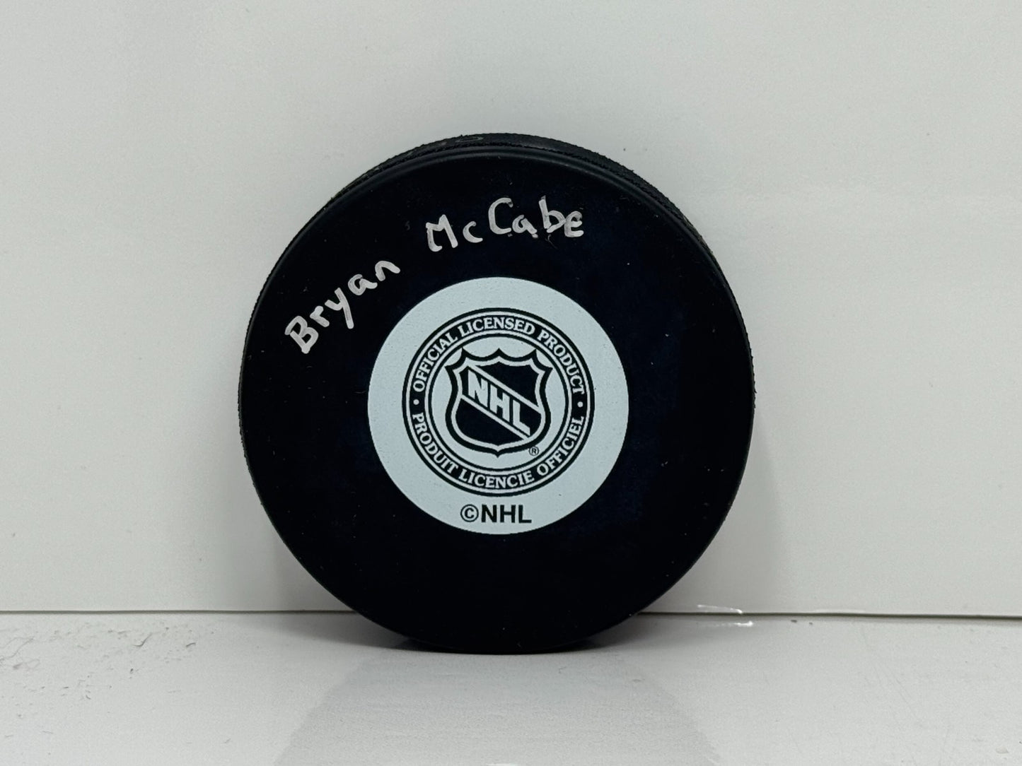 Bryan McCabe Toronto Maple Leafs Signed NHL Autograph Puck Gold Auto