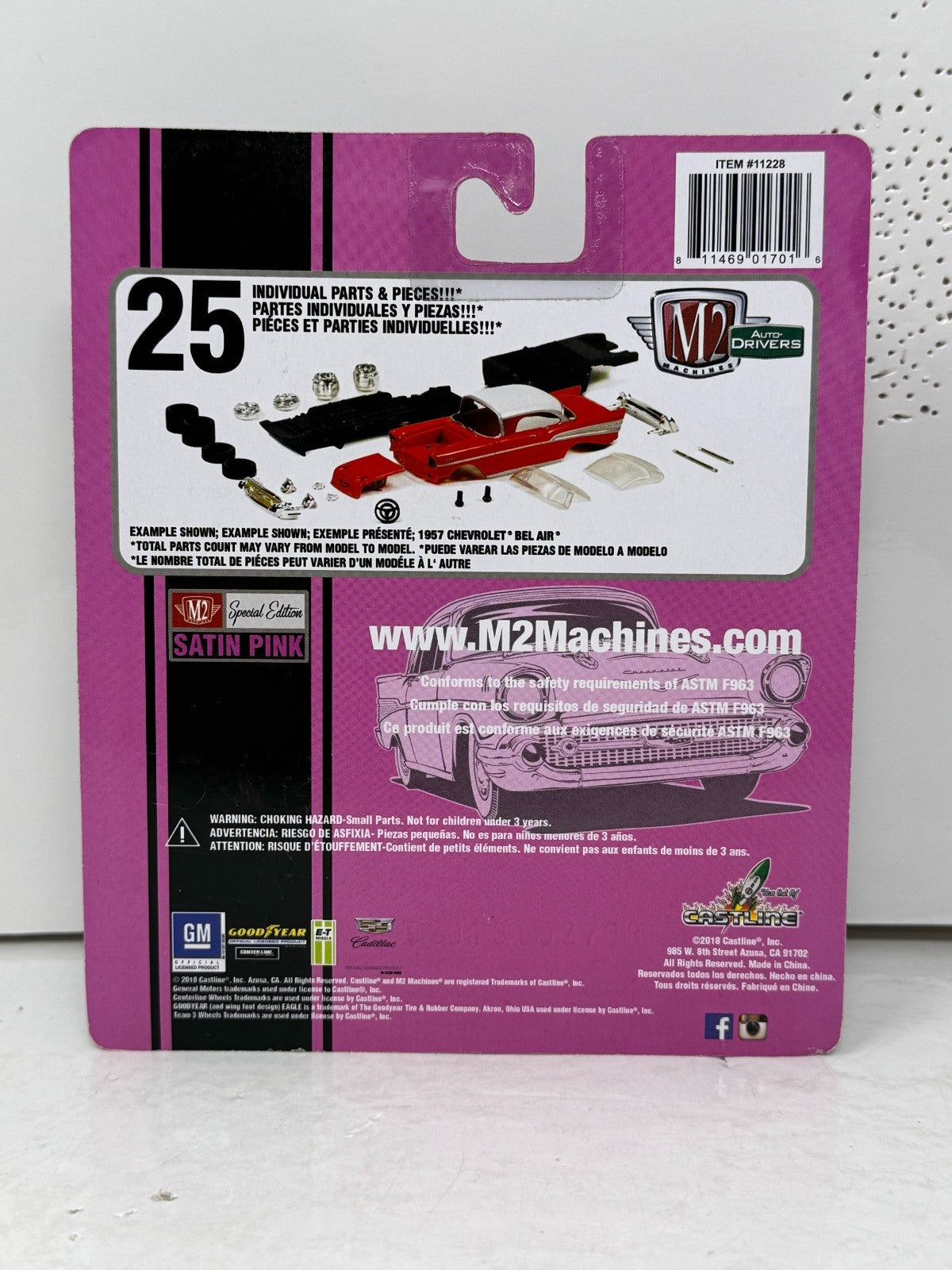 Machines 1968 Chevrolet Camaro SS 350 Satin Pink 1:64 Diecast