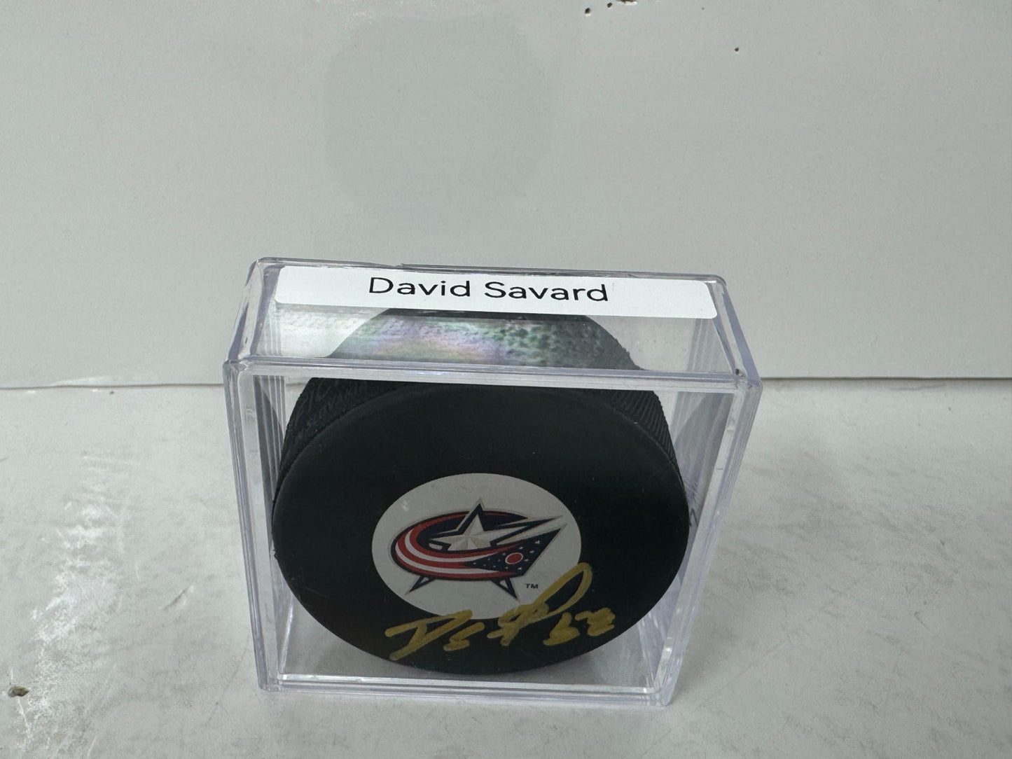 David Savard Columbus Blue Jackets Signed NHL Autograph Puck Gold Auto