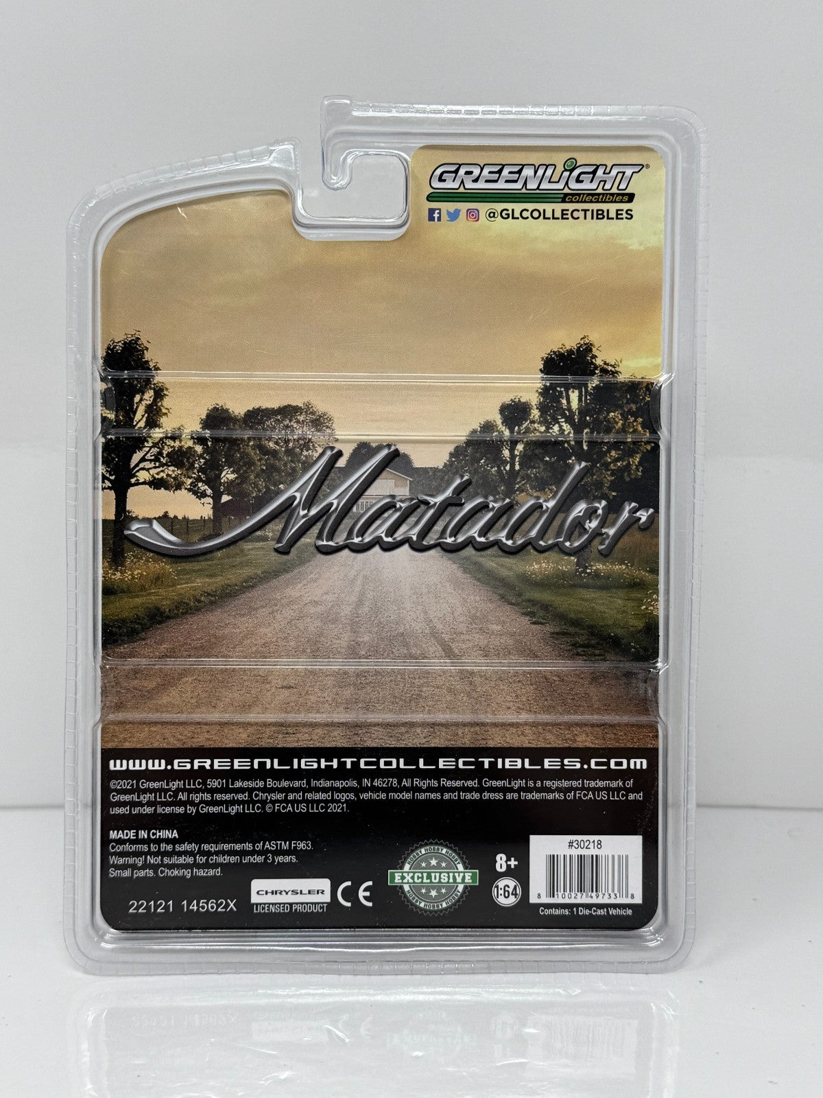 Greenlight Hobby Exclusive Matador 1972 AMC Matador U.S. Marshal 1:64 Diecast