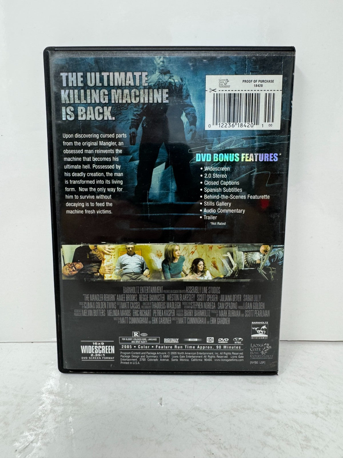 The Mangler Reborn (DVD) Horror Good Condition!!!