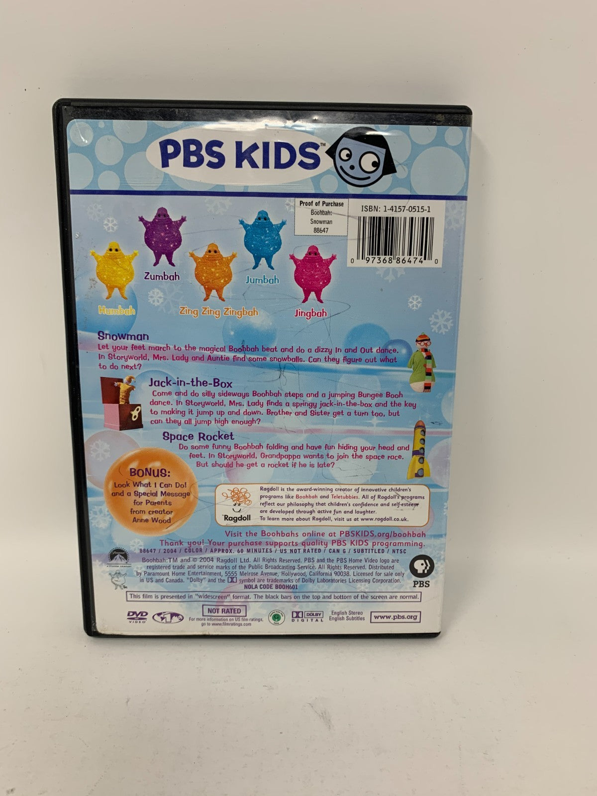 Boohbah Snowman (DVD) Kids Educational