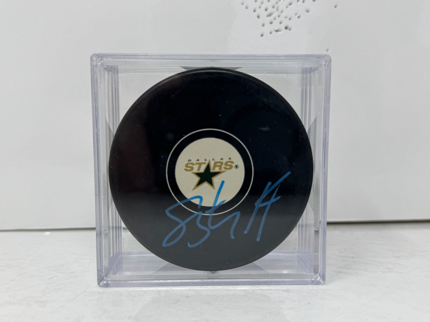 Stu Barnes Dallas Stars Signed NHL Autograph Puck Blue Auto