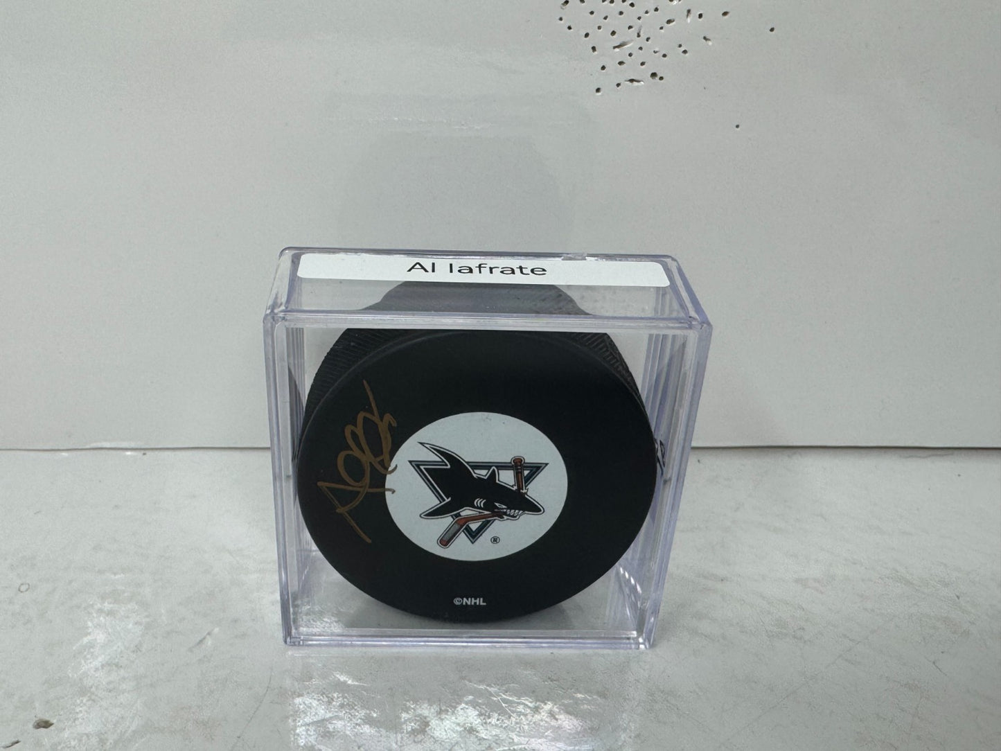 Al Iafrate San Jose Sharks Signed NHL Autograph Puck Gold Auto